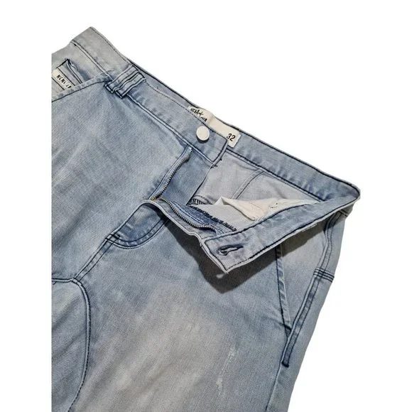 Nena & Pasadena NXP Mens Light Blue Distressed Cargo Jogger Jeans - Size 32 - Picture 5 of 8